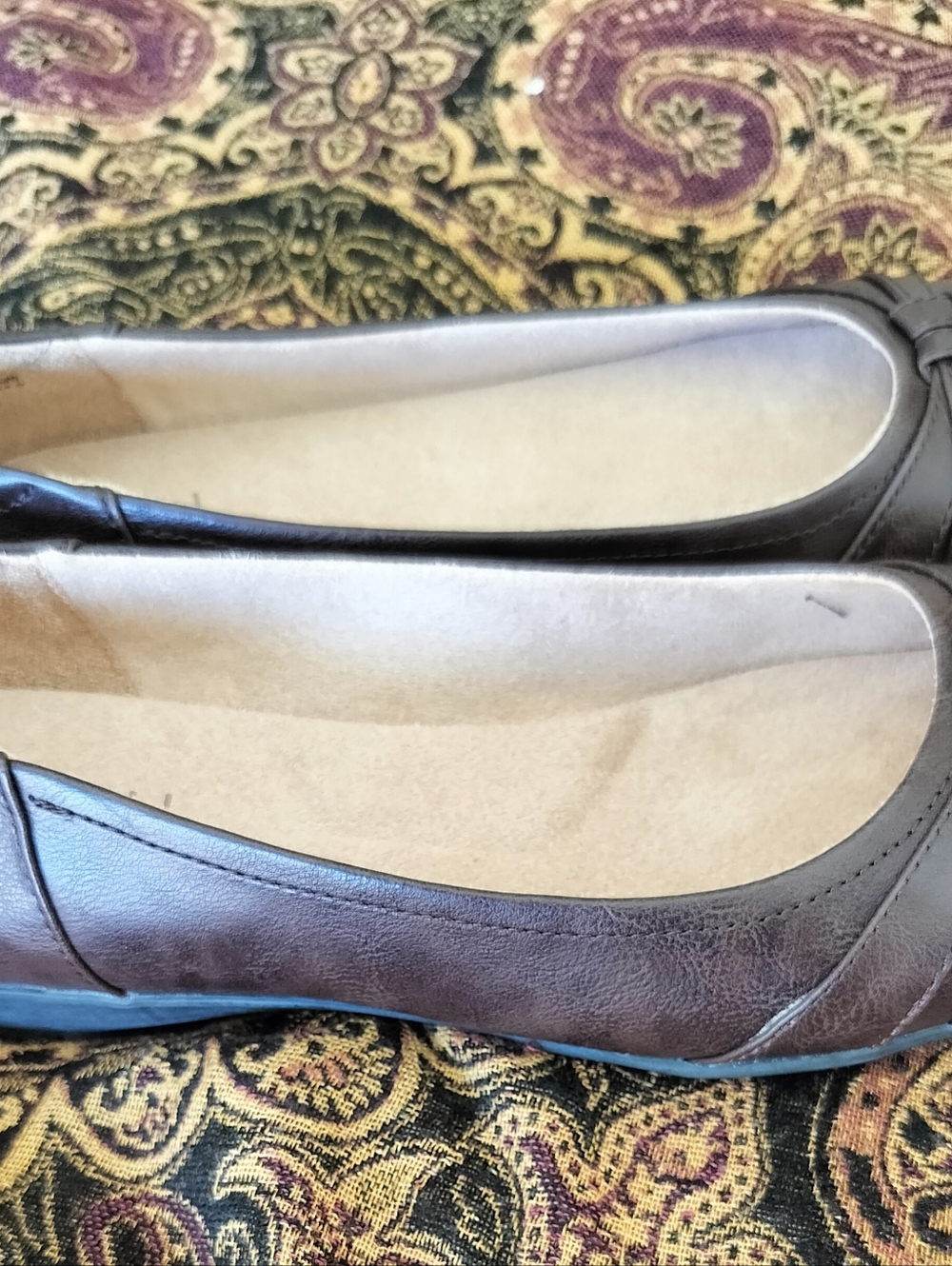Naturalizer Soul Women's 8W  Dark Brown Leather Ballet Flats - Picture 3 of 7